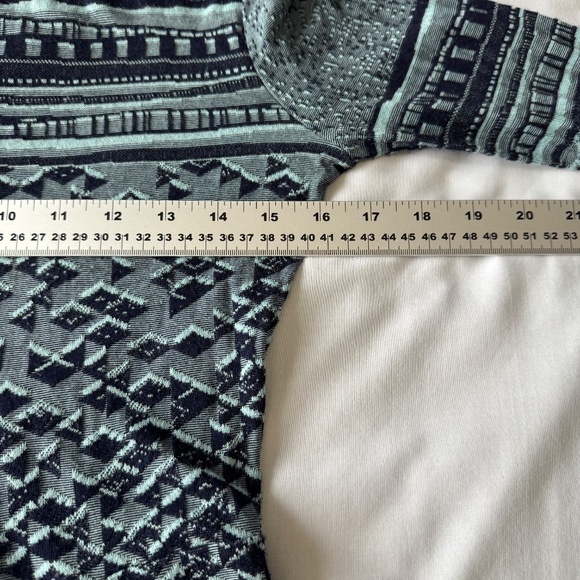 BCBGMaxazria Long Sleeve Aztec Fit & Flare Knit Dress Multicolor Small Midi‎ - Picture 10 of 16